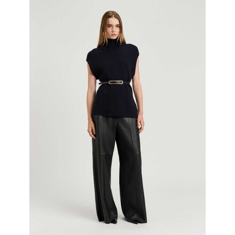 Veronika Maine Ink Chunky Ribbed Knit Vest image number 3